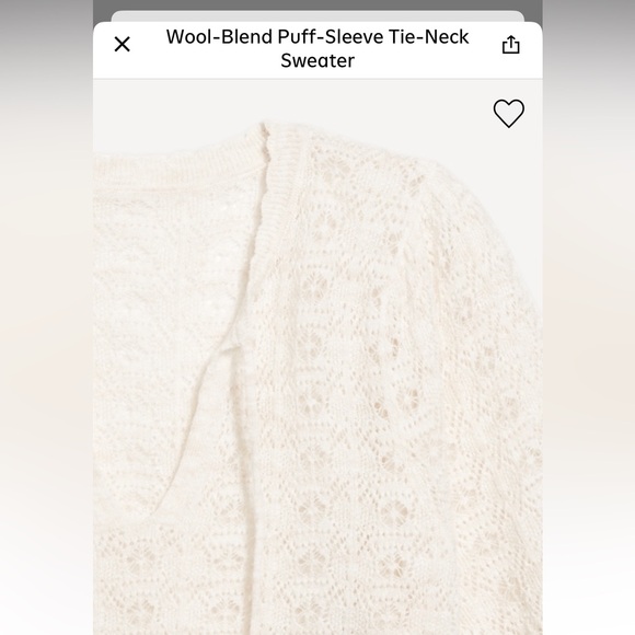 Old Navy Cream Wool Blend Tie-Front Sweater - Picture 6 of 8